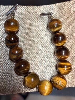 Tiger's Eye Beaded/Gemstone Bracelet with Toggle Clasp